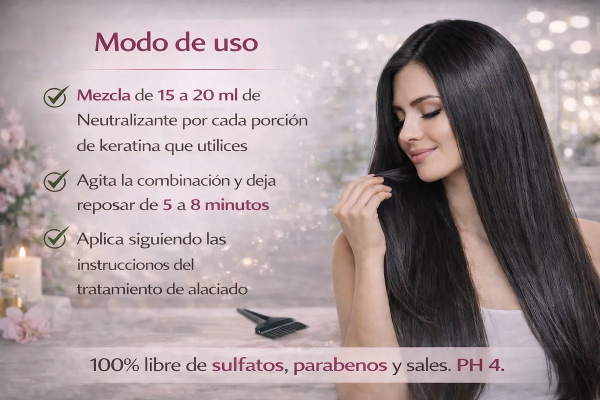 Neutralizante Reparación Capilar Reduce Olor De Keratina 70% 1 Lt - Imagen 4