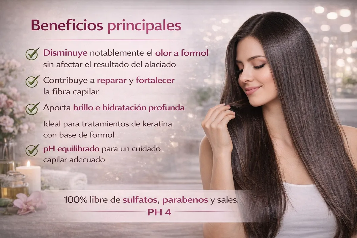 Neutralizante Reparación Capilar Reduce Olor De Keratina 70% 1 Lt - Imagen 2