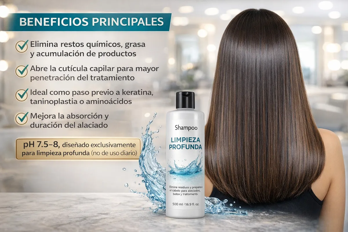 Shampoo Limpieza Profunda Abre Cutícula Hebra Capilar 5 L - Imagen 2
