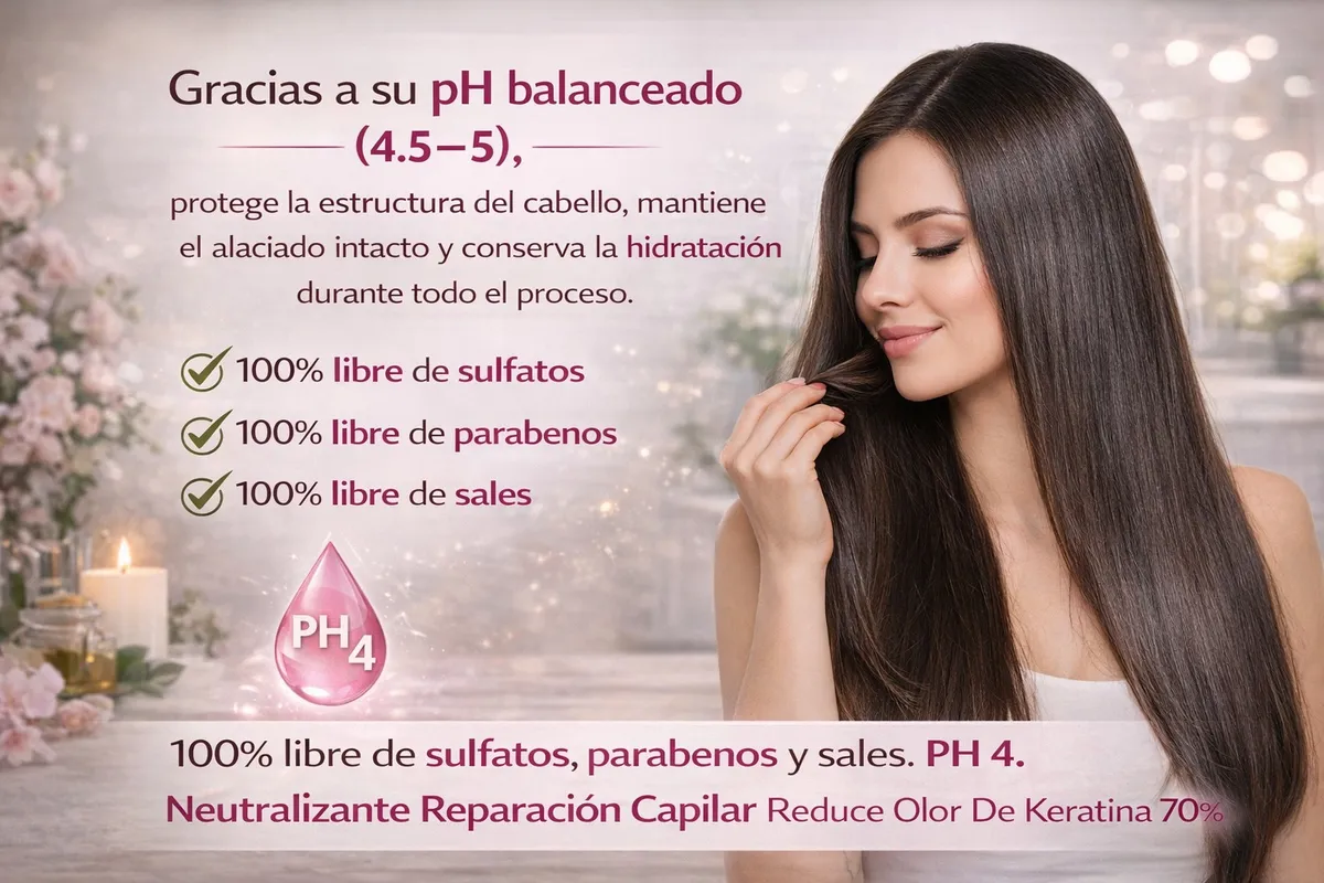 Neutralizante Reparación Capilar Reduce Olor De Keratina 70% 1 Lt - Imagen 3